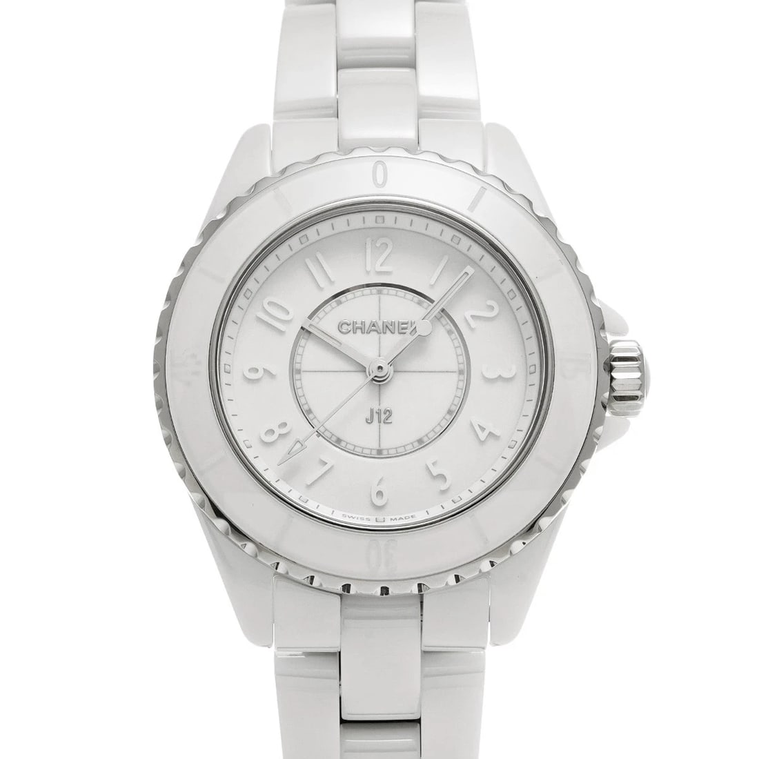 CHANEL J12 PHANTOM WHITE LACQUER WATCH: CHANEL J12 Phantom White Lacquer WATCH Brand: CHANEL Type: Wristwatch Material: Band Material ceramic, Case Material ceramic Color: Dial Color White Lacquer Size: ??Case? H/about 33mm W/about 33mm D/a