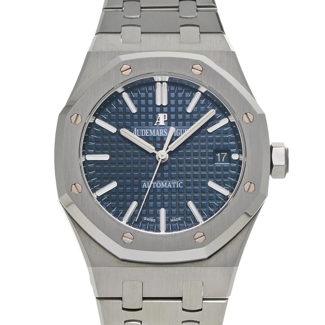 AUDEMARS PIGUET ROYAL OAK BLUE WATCH: AUDEMARS PIGUET Royal Oak Blue WATCH Brand: AUDEMARS PIGUET Type: Wristwatch Material: Band Material Stainless steel, Case Material Stainless steel Color: Dial Color Blue Size: ??Case? H/about 37mm W/