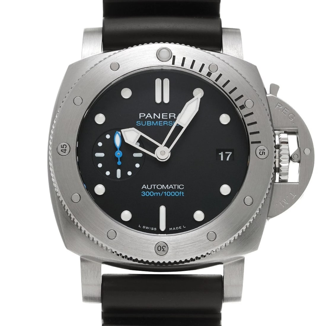 PANERAI SUBMERSIBLE BLACK WATCH: PANERAI Submersible Black WATCH Brand: PANERAI Type: Wristwatch Material: Band Material rubber, Case Material Stainless steel Color: Dial Color Black Size: ??Case? H/about 42mm W/about 42mm D/about 13