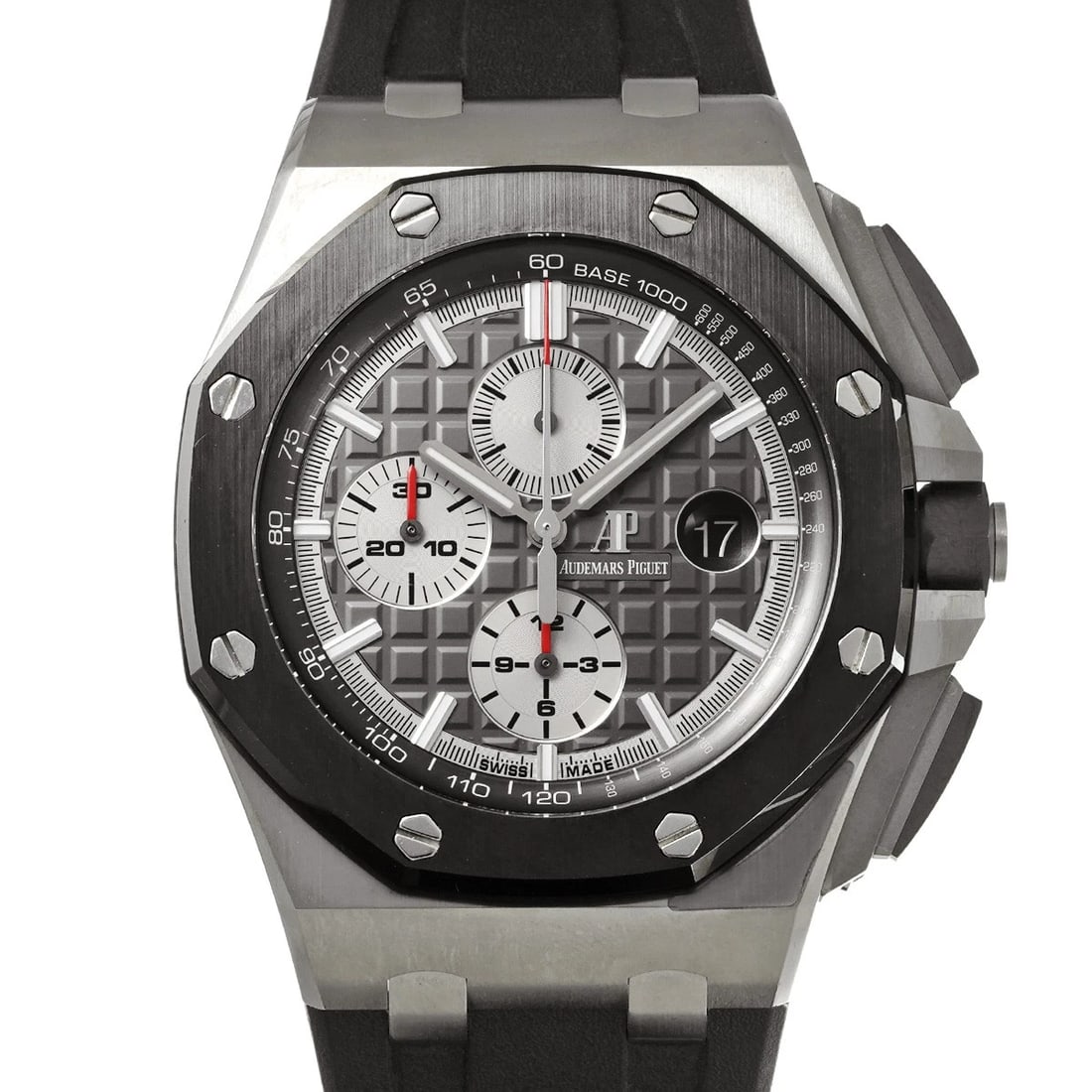 AUDEMARS PIGUET ROYAL OAK OFFSHORE CHRONOGRAPH SLATE WATCH: AUDEMARS PIGUET Royal Oak Offshore Chronograph Slate WATCH Brand: AUDEMARS PIGUET Type: Wristwatch Material: Band Material rubber, Case Material titanium Color: Dial Color Slate Gray Size: ??Case? H/a