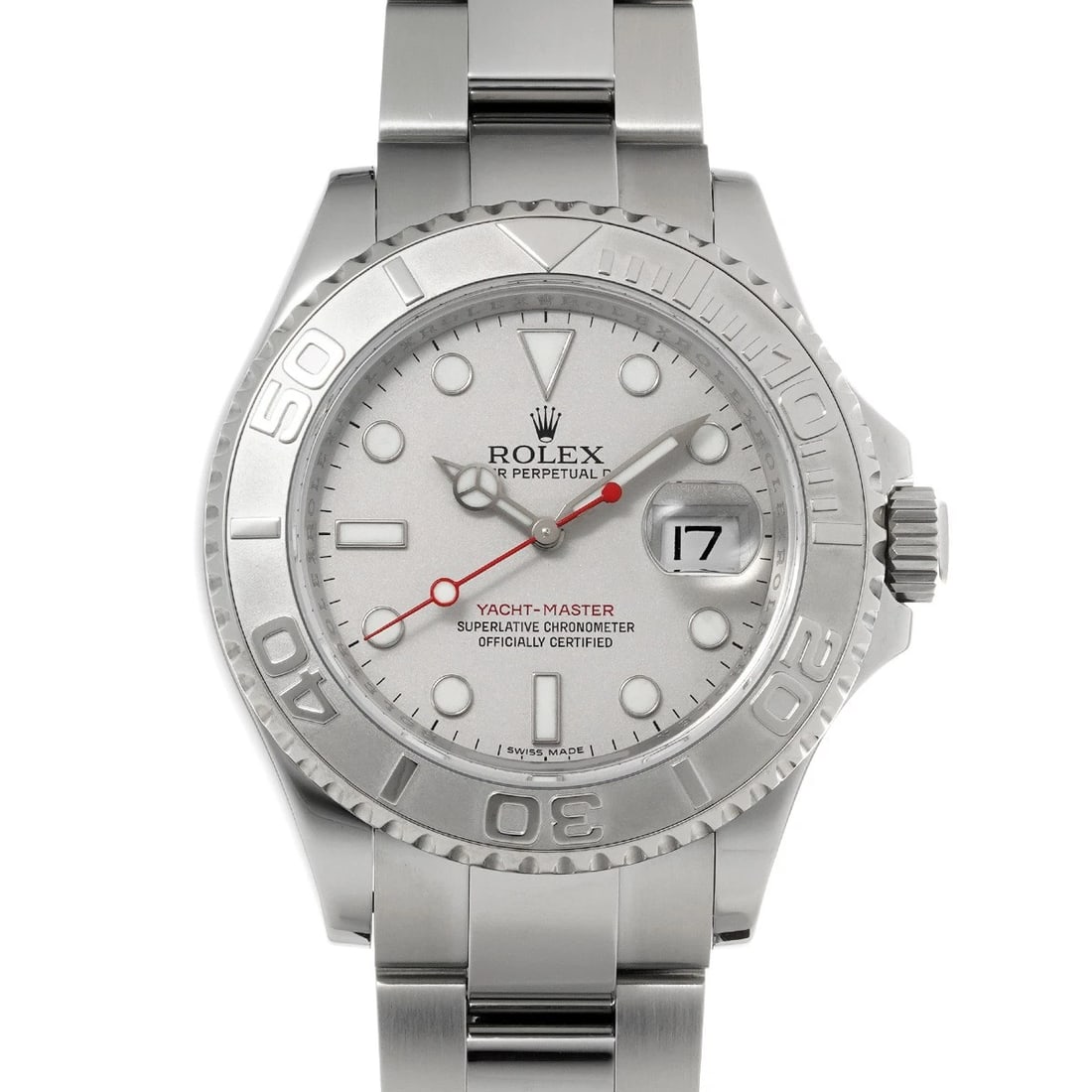 ROLEX YACHT-MASTER ROLESIUM SILVER WATCH: ROLEX Yacht-Master Rolesium Silver WATCH Brand: ROLEX Type: Wristwatch Material: Band Material Stainless steel, Case Material Stainless steel Color: Dial Color Silver Size: ??Case? H/about 40mm W/abou