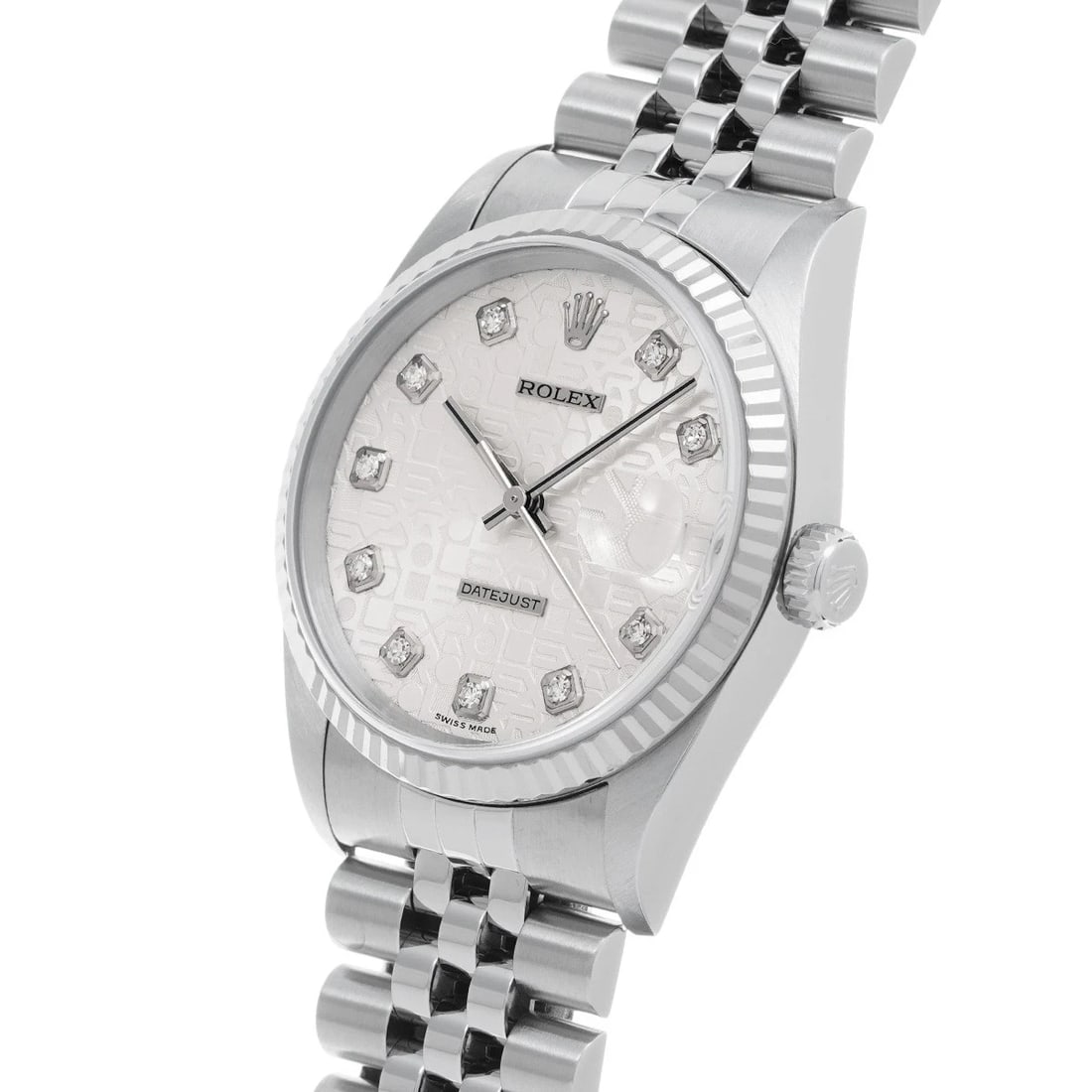 ROLEX DATEJUST SILVER COMPUTER/DIAMOND WATCH - 2