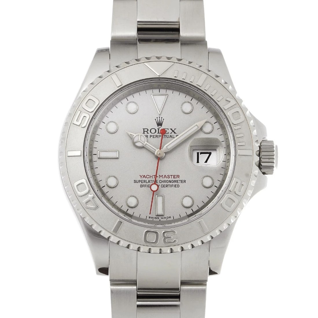 ROLEX YACHT-MASTER ROLESIUM SILVER WATCH: ROLEX Yacht-Master Rolesium Silver WATCH Brand: ROLEX Type: Wristwatch Material: Band Material Stainless steel, Case Material Stainless steel Color: Dial Color Silver Size: ??Case? H/about 40mm W/abou