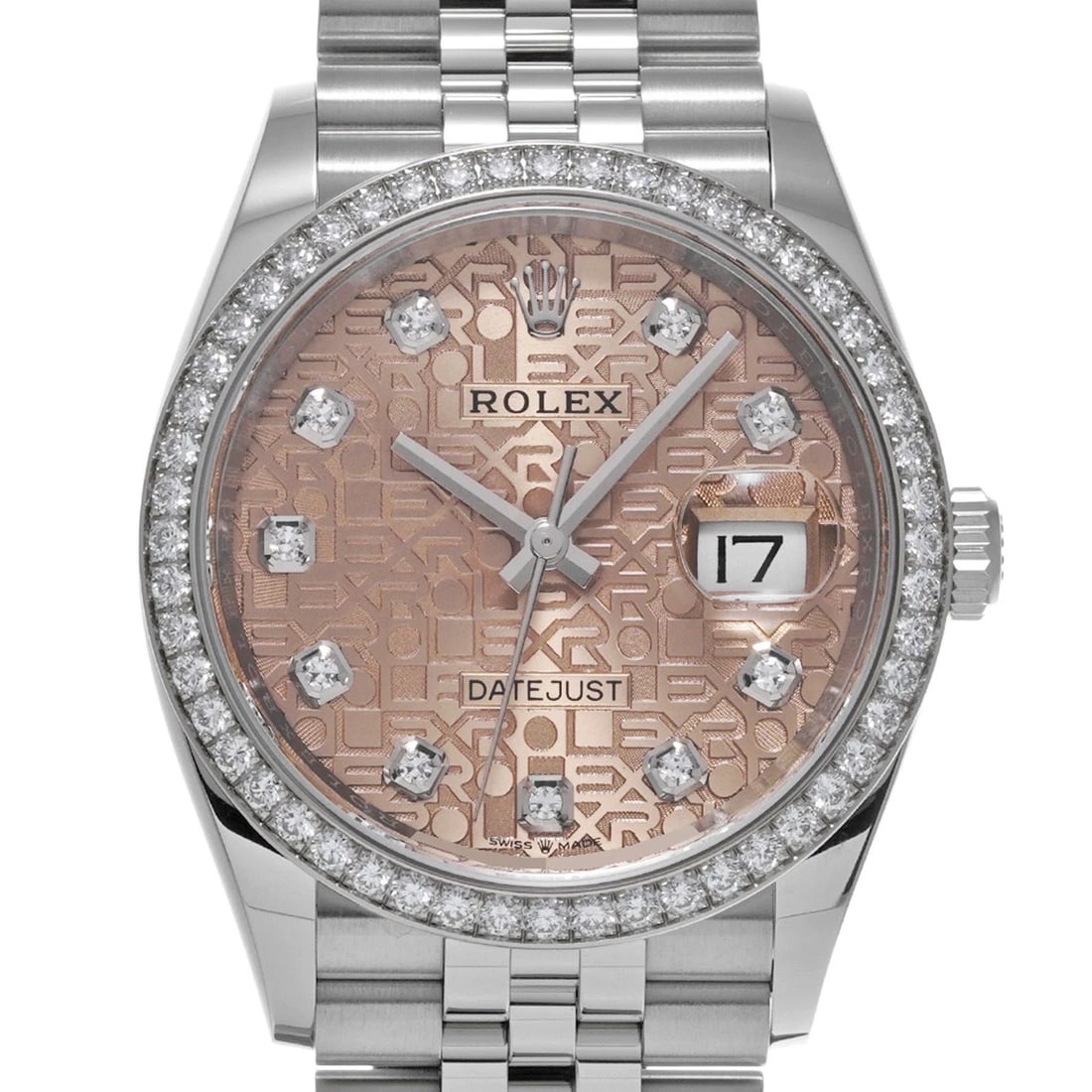 ROLEX DATEJUST PINK COMPUTER/DIAMOND WATCH - 4