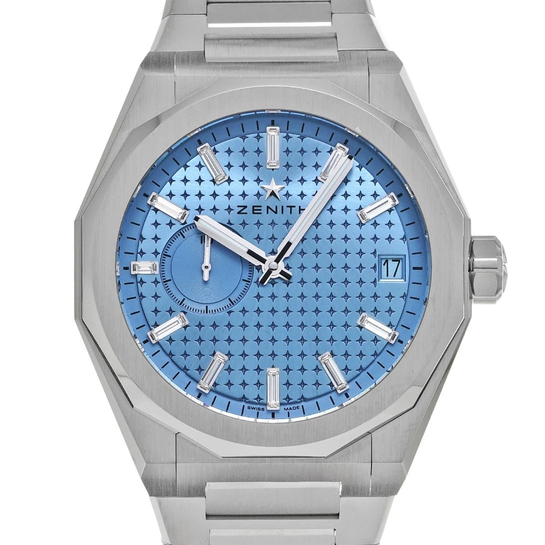ZENITH DEFY SKYLINE EL PRIMERO LIMITED EDITION ICE BLUE WATCH: ZENITH DEFY Skyline El Primero Limited Edition Ice Blue WATCH Brand: ZENITH Type: Wristwatch Material: Band Material Stainless steel, Case Material Stainless steel Color: Dial Color Ice Blue Size: ??C