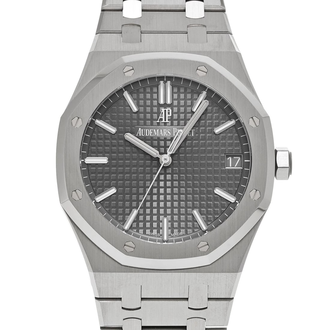 AUDEMARS PIGUET ROYAL OAK SLATE GRAY WATCH: AUDEMARS PIGUET Royal Oak Slate Gray WATCH Brand: AUDEMARS PIGUET Type: Wristwatch Material: Band Material Stainless steel, Case Material Stainless steel Color: Dial Color Slate Gray Size: ??Case? H/a