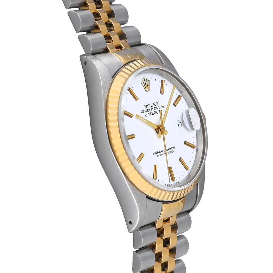 ROLEX DATEJUST WHITE WATCH - 3