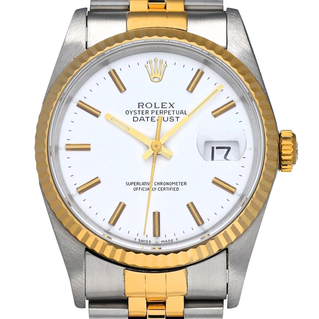 ROLEX DATEJUST WHITE WATCH - 4