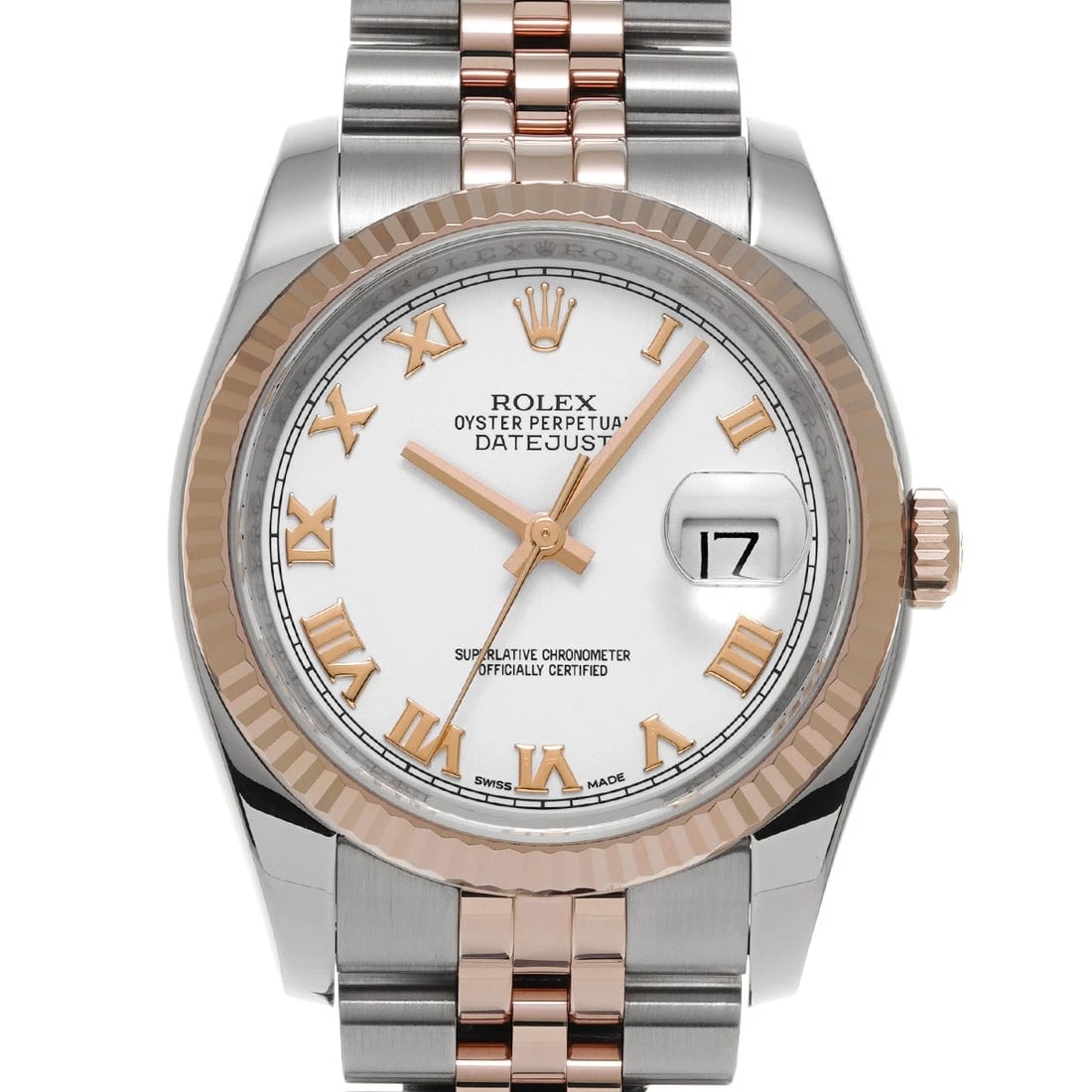 ROLEX DATEJUST WHITE WATCH: ROLEX Datejust white WATCH Brand: ROLEX Type: Wristwatch Material: Band Material Stainless steel/Everrose gold, Case Material Stainless steel Color: Dial Color white Size: ??Case? H/about 35mm W/about