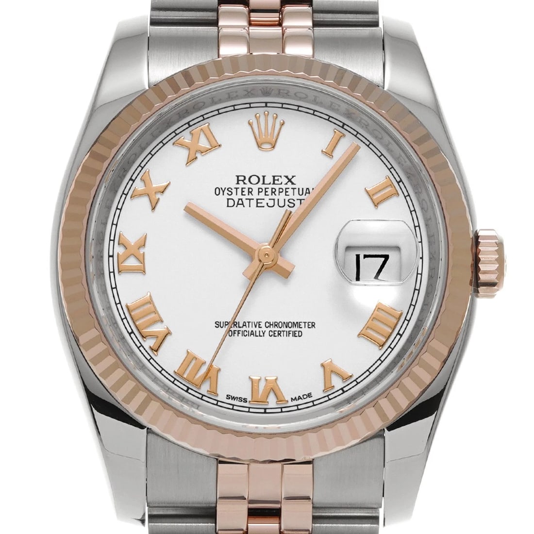 ROLEX DATEJUST WHITE WATCH - 4