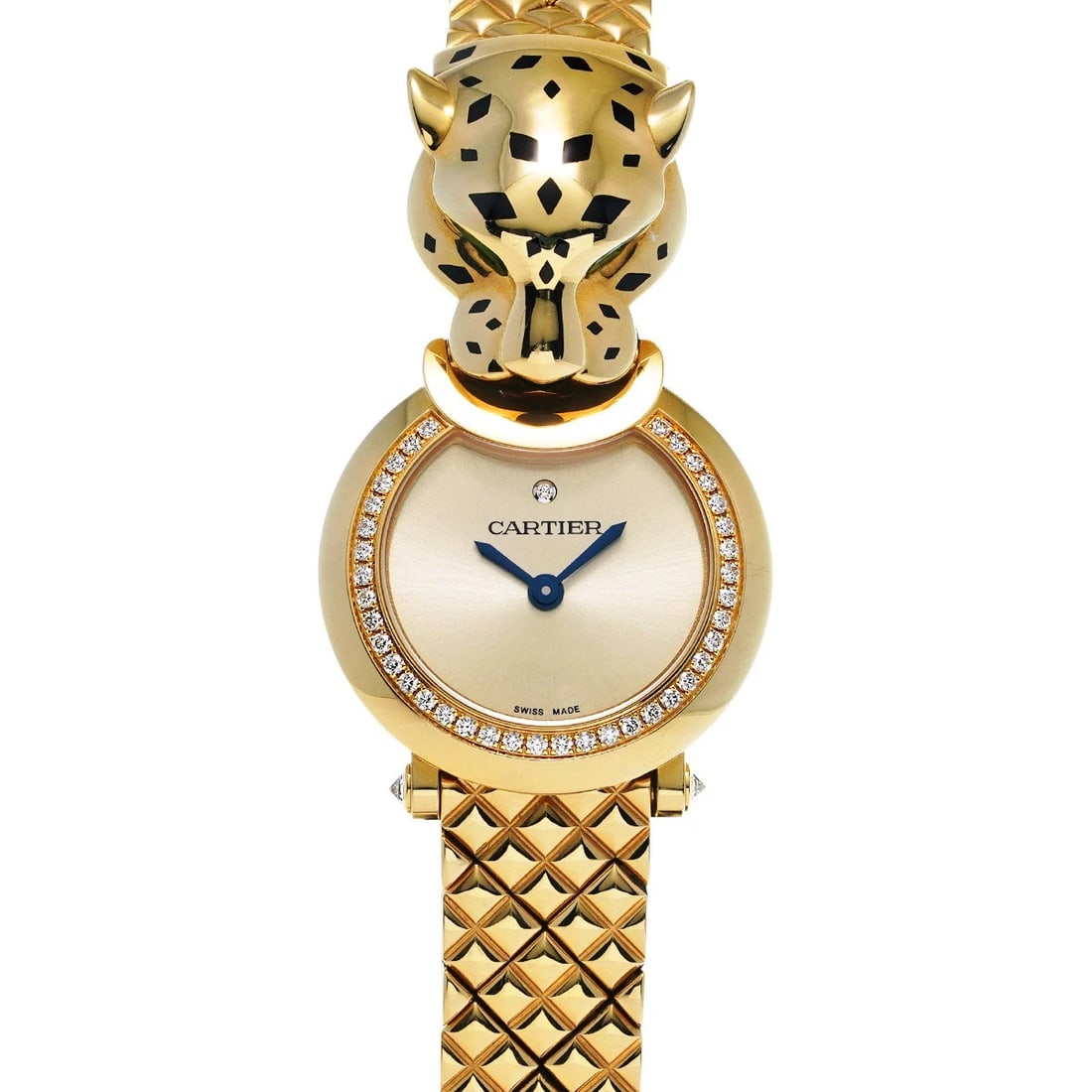 CARTIER PANTHERE CHAMPAGNE DIAMOND WATCH: CARTIER Panthere champagne diamond WATCH Brand: CARTIER Type: Wristwatch Material: Band Material Yellow Gold, Case Material Yellow Gold Color: Dial Color Champagne/diamond Size: ??Case? H/about 23.6mm