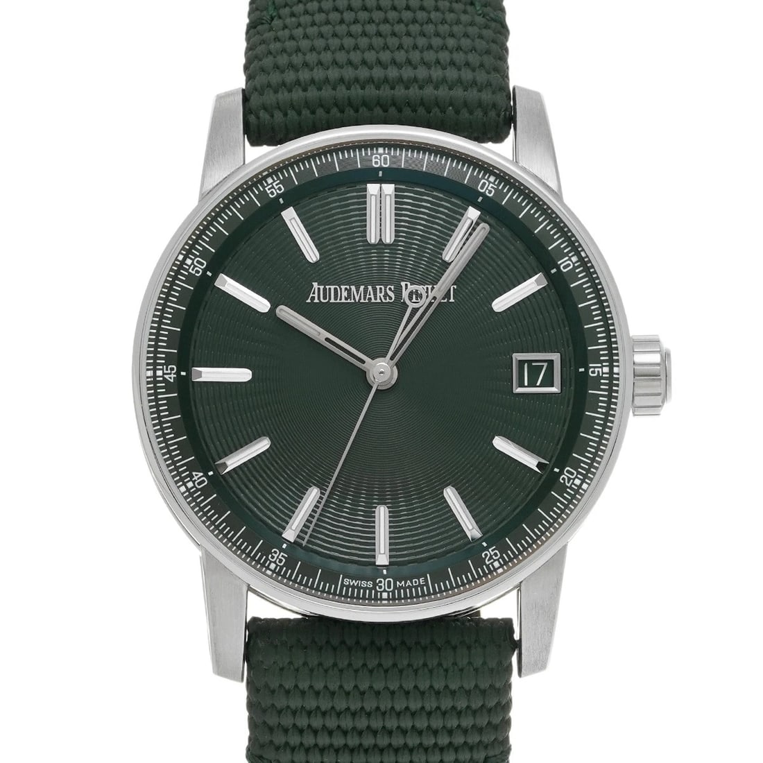 AUDEMARS PIGUET GREEN WATCH: AUDEMARS PIGUET green WATCH Brand: AUDEMARS PIGUET Type: Wristwatch Material: Band Material fabric, Case Material Stainless steel Color: Dial Color green Size: ??Case? H/about 41mm W/about 41mm D/abou