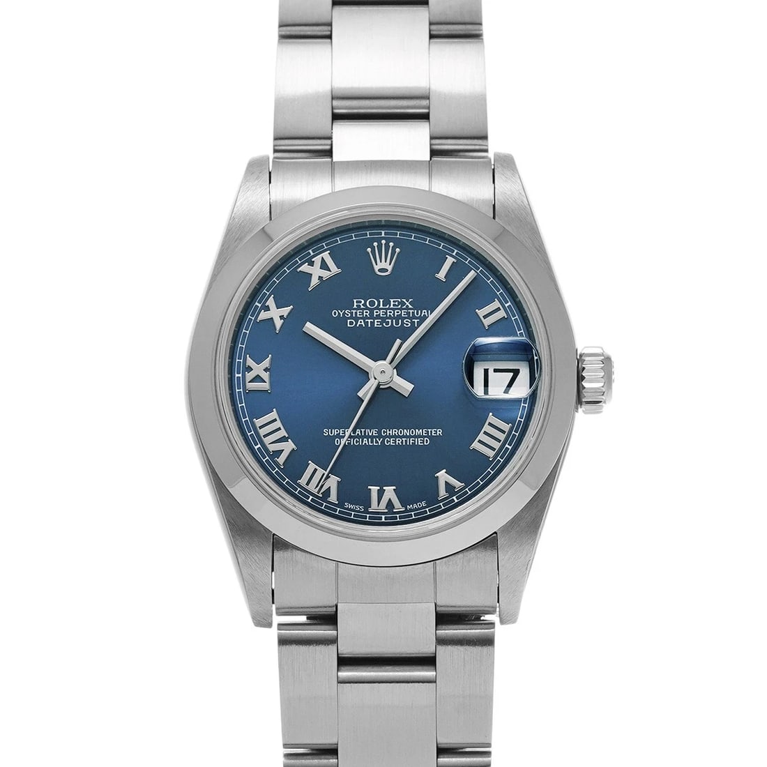 ROLEX DATEJUST BLUE WATCH: ROLEX Datejust blue WATCH Brand: ROLEX Type: Wristwatch Material: Band Material Stainless steel, Case Material Stainless steel Color: Dial Color blue Size: ??Case? H/about 31mm W/about 31mm D/about