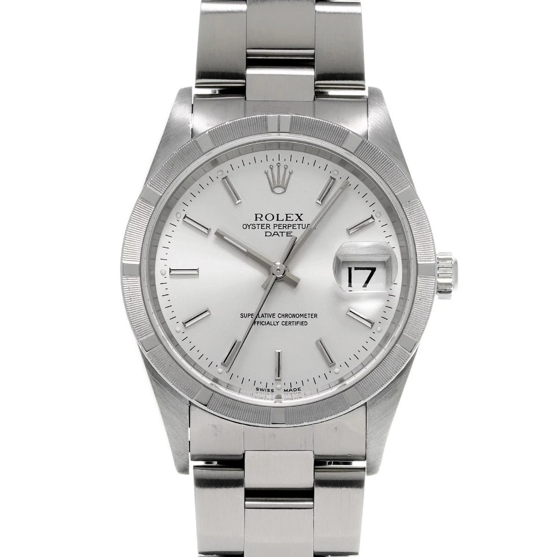 ROLEX OYSTER PERPETUAL DATE SILVER WATCH: ROLEX Oyster Perpetual Date Silver WATCH Brand: ROLEX Type: Wristwatch Material: Band Material Stainless steel, Case Material Stainless steel Color: Dial Color Silver Size: ??Case? H/about 34mm W/abou