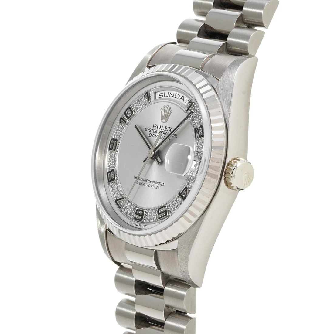ROLEX DATE GRAY DIAMOND WATCH - 2