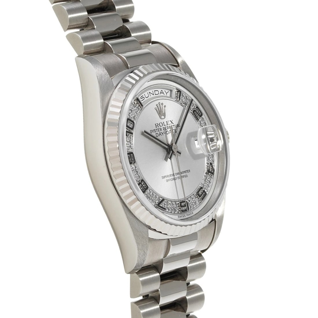 ROLEX DATE GRAY DIAMOND WATCH - 3