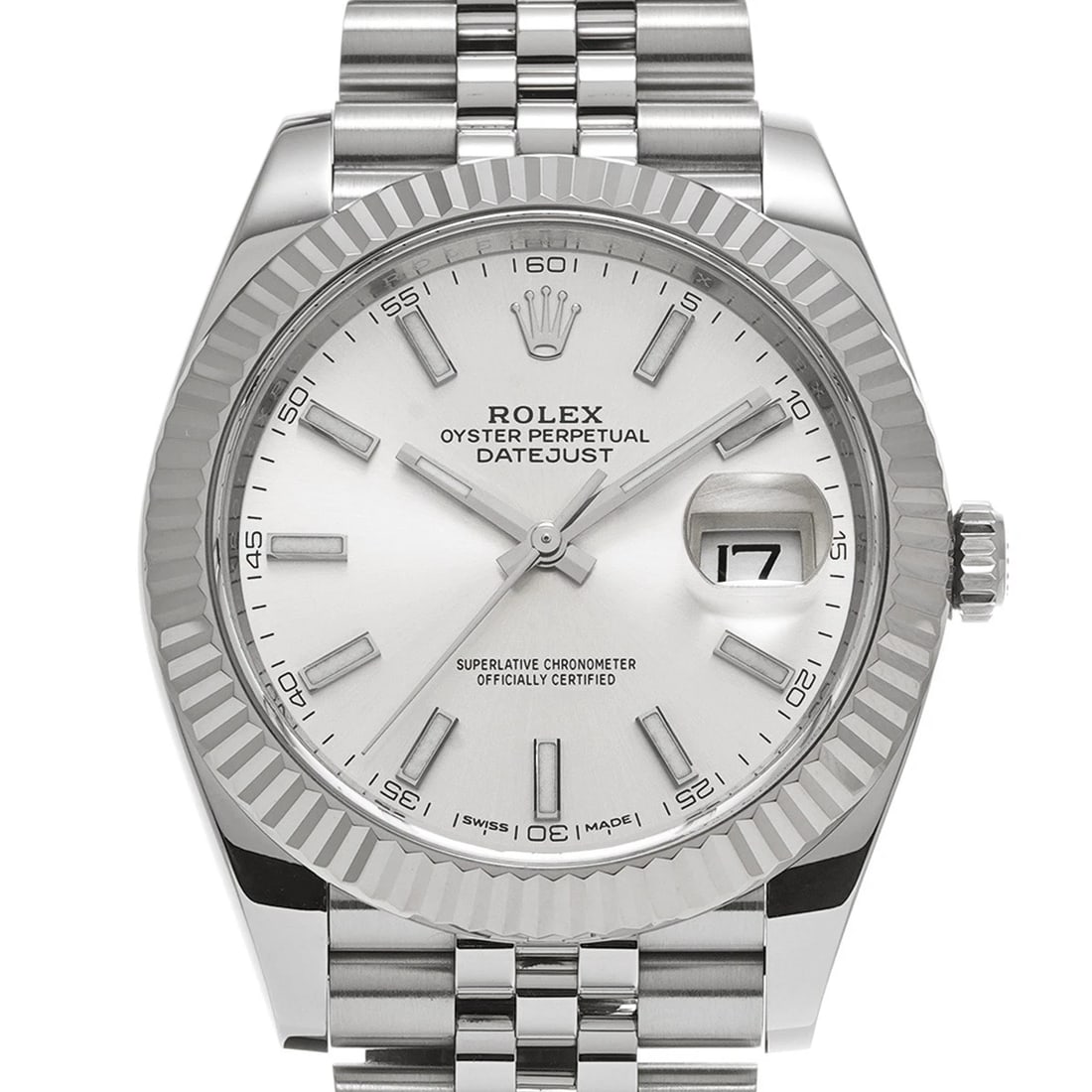 ROLEX DATEJUST SILVER WATCH - 4