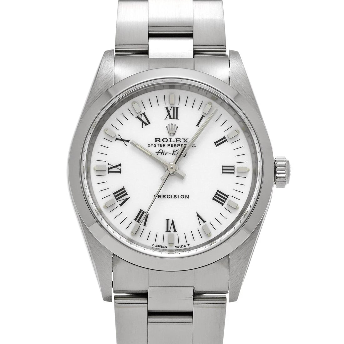 ROLEX AIR KING WHITE WATCH: ROLEX Air King white WATCH Brand: ROLEX Type: Wristwatch Material: Band Material Stainless steel, Case Material Stainless steel Color: Dial Color white Size: ??Case? H/about 34mm W/about 34mm D/about 