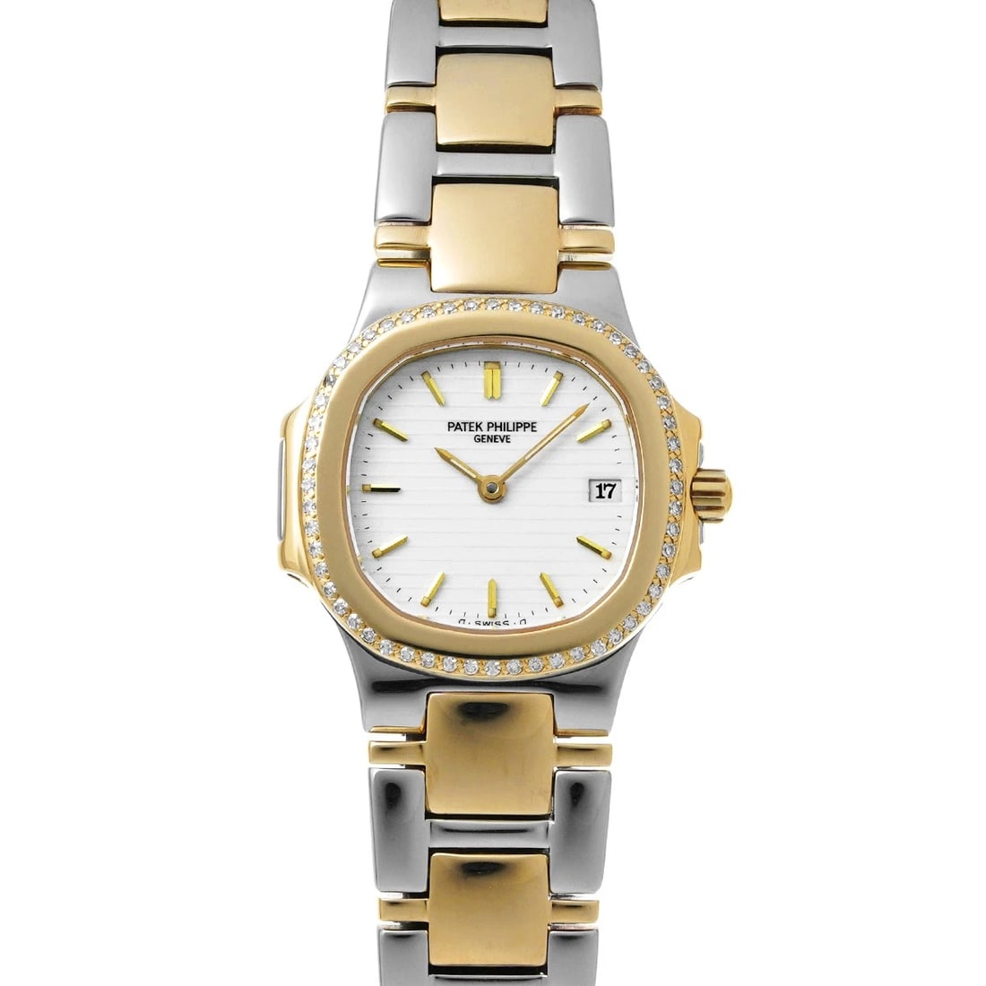 PATEK PHILIPPE CHAMPAGNE WATCH: PATEK PHILIPPE Champagne WATCH Brand: PATEK PHILIPPE Type: Wristwatch Material: Band Material Stainless steel/Yellow Gold, Case Material Stainless steel Color: Dial Color Champagne Size: ??Case? H/abo