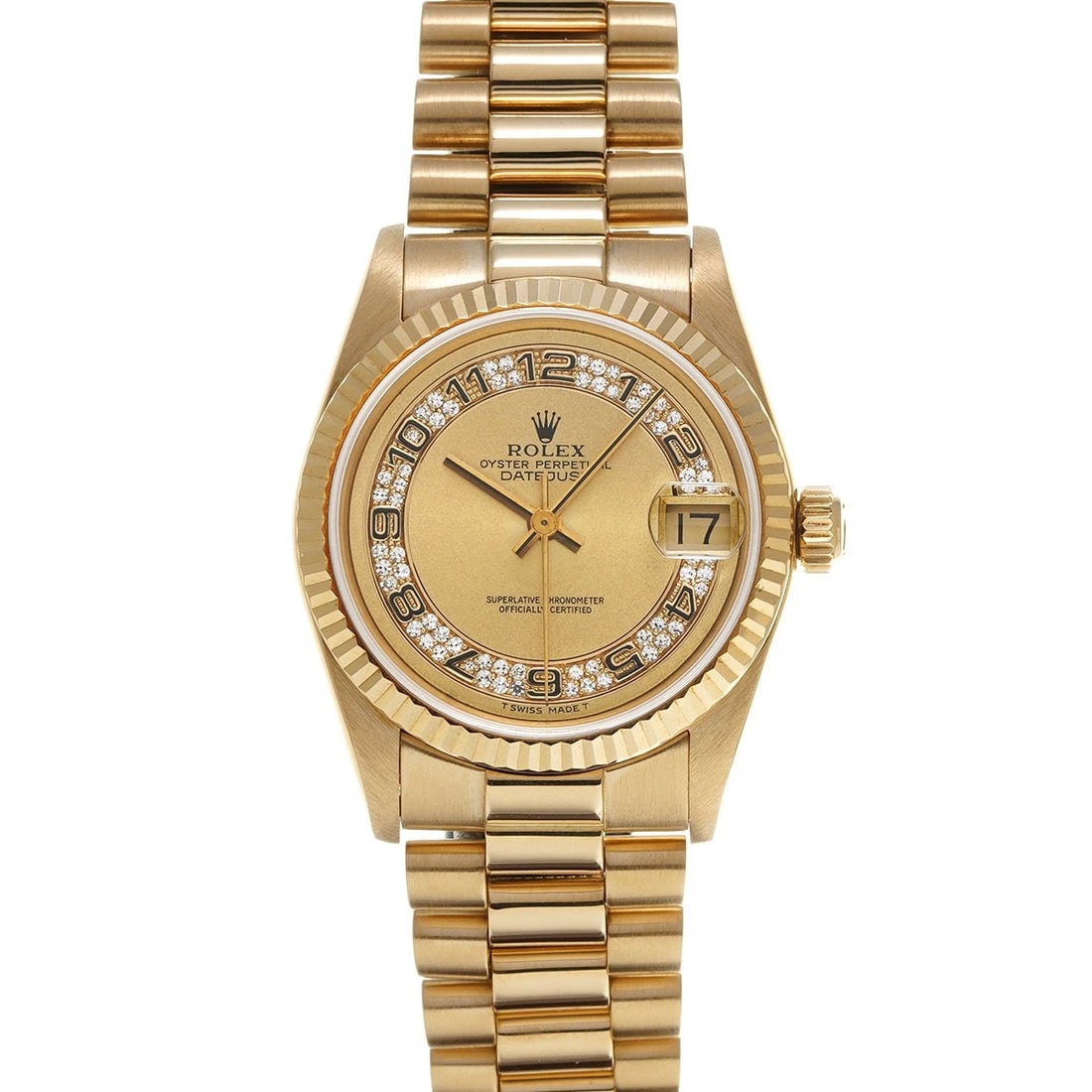 ROLEX DATEJUST CHAMPAGNE DIAMOND WATCH: ROLEX Datejust Champagne diamond WATCH Brand: ROLEX Type: Wristwatch Material: Band Material Yellow Gold, Case Material Yellow Gold Color: Dial Color Champagne/diamond Size: ??Case? H/about 31mm W/abo