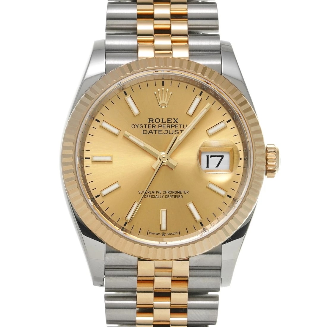 ROLEX DATEJUST CHAMPAGNE WATCH: ROLEX Datejust Champagne WATCH Brand: ROLEX Type: Wristwatch Material: Band Material Stainless steel/Yellow Gold, Case Material Stainless steel Color: Dial Color Champagne Size: ??Case? H/about 36mm W