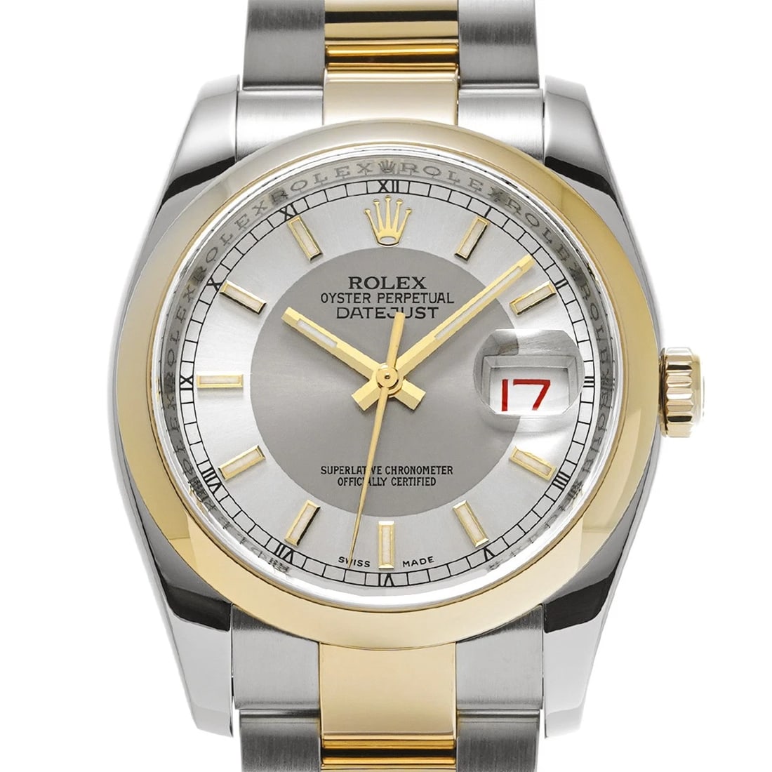 ROLEX DATEJUST GRAY SILVER WATCH - 4