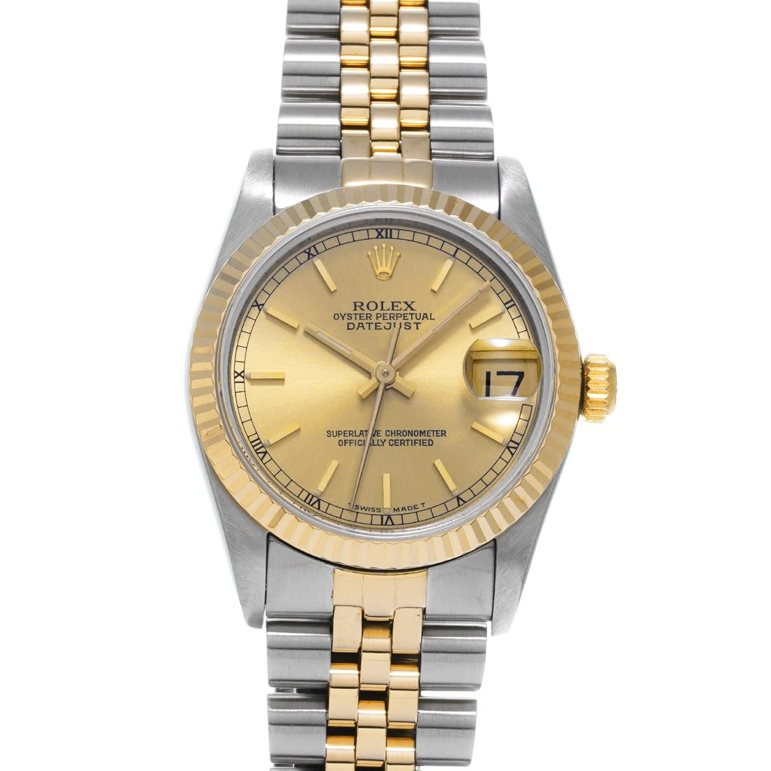 ROLEX DATEJUST CHAMPAGNE WATCH: ROLEX Datejust Champagne WATCH Brand: ROLEX Type: Wristwatch Material: Band Material Stainless steel/Yellow Gold, Case Material Stainless steel Color: Dial Color Champagne Size: ??Case? H/about 31mm W