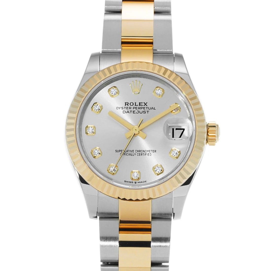 ROLEX DATEJUST SILVER DIAMOND WATCH: ROLEX Datejust Silver diamond WATCH Brand: ROLEX Type: Wristwatch Material: Band Material Stainless steel/Yellow Gold, Case Material Stainless steel Color: Dial Color Silver/diamond Size: ??Case? H/ab