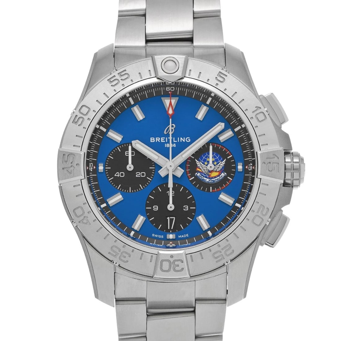 BREITLING AVENGER CHRONOGRAPH WATCH: BREITLING Avenger Chronograph WATCH Brand: BREITLING Type: Wristwatch Material: Band Material Stainless steel, Case Material Stainless steel Color: Dial Color blue Size: ??Case? H/about 44mm W/about 4