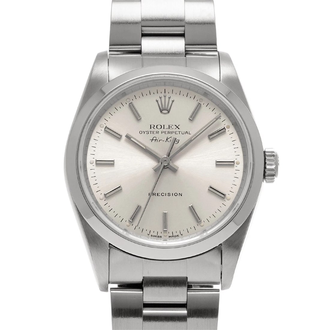 ROLEX AIR KING SILVER WATCH: ROLEX Air King Silver WATCH Brand: ROLEX Type: Wristwatch Material: Band Material Stainless steel, Case Material Stainless steel Color: Dial Color Silver Size: ??Case? H/about 34mm W/about 34mm D/abou