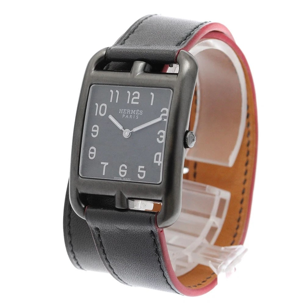 HERMES CAPE COD SHADOW BLACK QUARTZ WATCH - 2