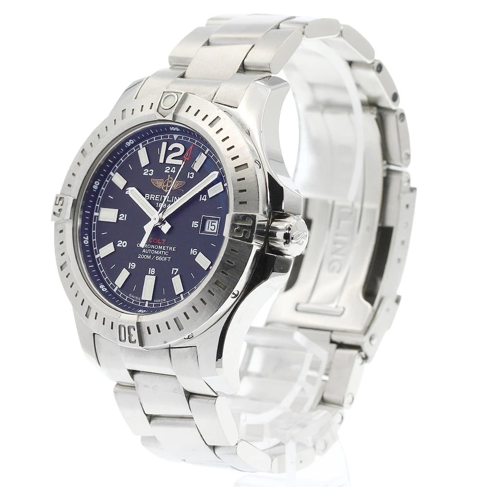 BREITLING COLT DATE BLACK AUTOMATIC WATCH - 2
