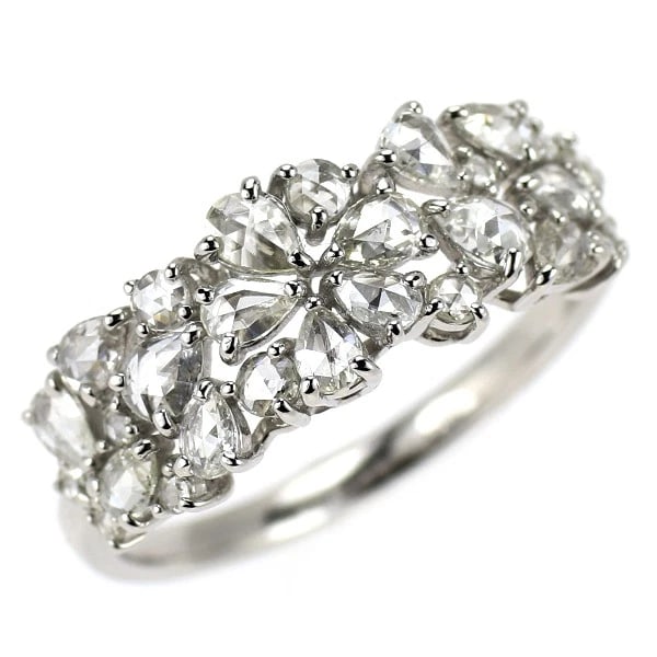 PT950 ROSE CUT DIAMOND RING (1 of 2)
