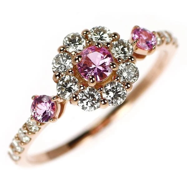 K18PG PINK SAPPHIRE DIAMOND RING: K18PG pink sapphire diamond ring Brand: None Type: rings Material: K18PG, Main Stone/Creation sapphiresidestonediamond Color: pink Gold Size: 4.75 - 5US Accessories: None Accessories Notice: When