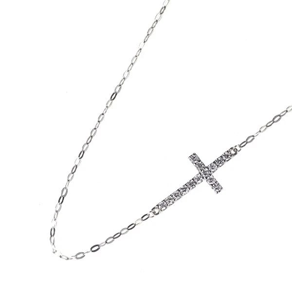 K18WG DIAMOND PENDANT NECKLACE: K18WG diamond pendant necklace Brand: None Type: pendant necklace Material: K18WG, Main Stone/Creation Natural Color: White Gold Size: Necklace: Chain Length ?47cm Accessories: None Accessories