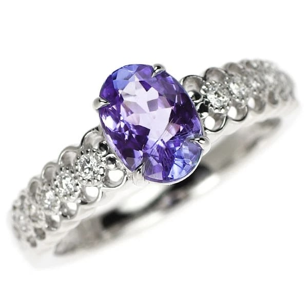 K18WG TANZANITE DIAMOND RING: K18WG Tanzanite Diamond Ring Brand: None Type: rings Material: K18WG, Main Stone/Creation Natural Color: White Gold Size: 5.5 - 5.75US Accessories: None Accessories Notice: When purchasing pre-owned