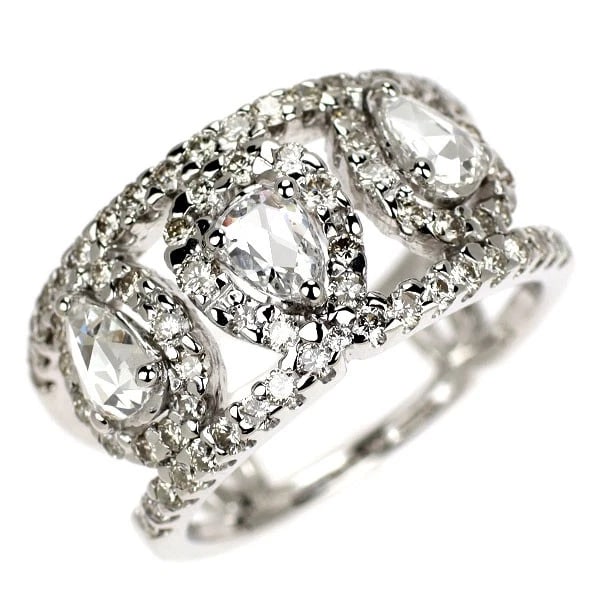 K18WG BRILLIANT DIAMOND RING: K18WG Brilliant Diamond Ring Brand: None Type: rings Material: K18WG, Main Stone/Creation Natural Color: White Gold Size: 6US Accessories: None Accessories Notice: When purchasing pre-owne