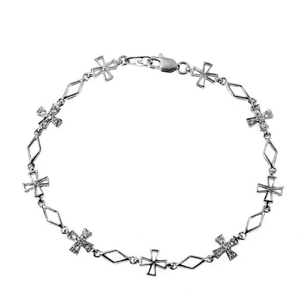 K18WG DIAMOND BRACELET: K18WG diamond bracelet Brand: None Type: bracelets Material: K18WG, Main Stone/Creation Natural Color: White Gold Size: Length/Width/Diameter (CM) 6.5 Accessories: None Accessories Notice: When