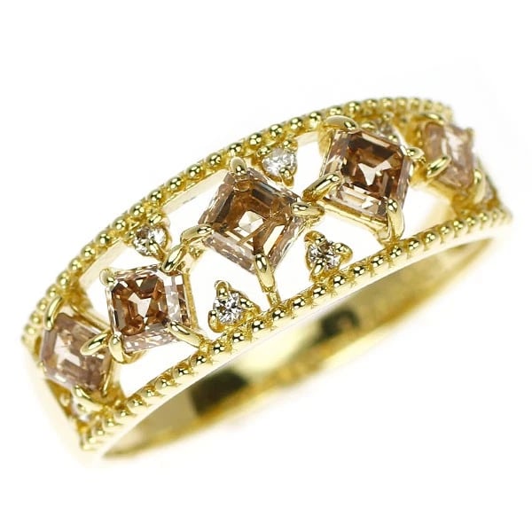 K18YG DIAMOND RING: K18YG Diamond Ring Brand: None Type: rings Material: K18YG, Main Stone/Creation Natural Color: Yellow Gold Size: 6.25 - 6.5US Accessories: None Accessories Notice: When purchasing pre-owned goods,