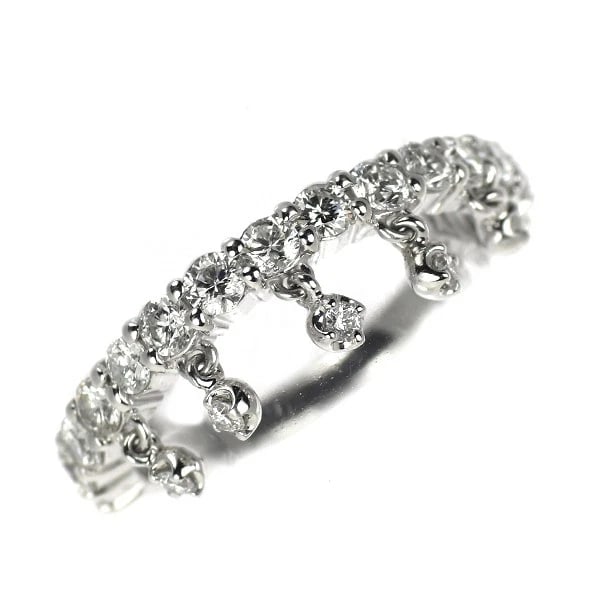 K18WG DIAMOND RING: K18WG diamond ring Brand: None Type: rings Material: K18WG, Main Stone/Creation Natural Color: White Gold Size: 5.5 - 5.75US Accessories: None Accessories Notice: When purchasing pre-owned goods,