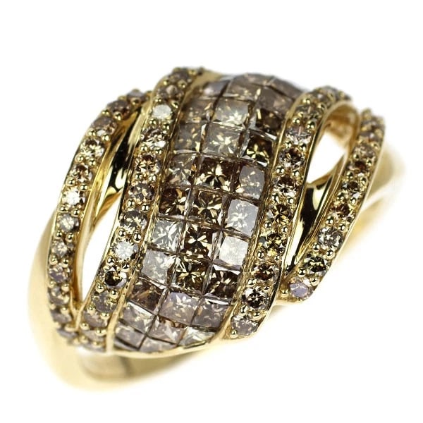 K18YG DIAMOND RING: K18YG DIAMOND RING Brand: None Type: rings Material: K18YG, Main Stone/Creation Natural Color: Yellow Gold Size: 8.75US Accessories: None Accessories Notice: When purchasing pre-owned goods, please
