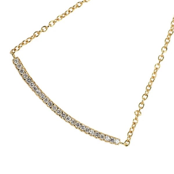MIZUKI K14YG DIAMOND PENDANT NECKLACE: MIZUKI K14YG DIAMOND PENDANT NECKLACE Brand: None Type: pendant necklace Material: K14YG, Main Stone/Creation Natural Color: Yellow Gold Size: Necklace: Chain Length 40cm Accessories: None