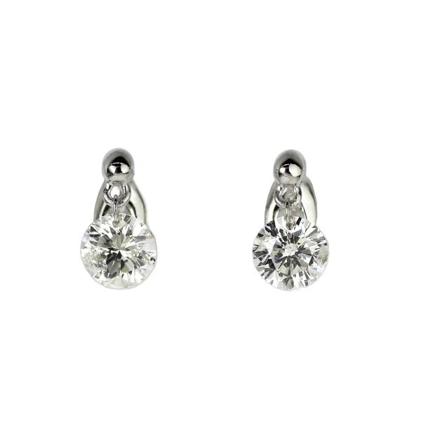 K18WG DIAMOND EARRING: K18WG diamond earring Brand: None Type: earring Material: K18WG, Main Stone/Creation Natural Color: White Gold Size: Length/Width/Diameter (CM) 7.8 Accessories: None Accessories Notice: When