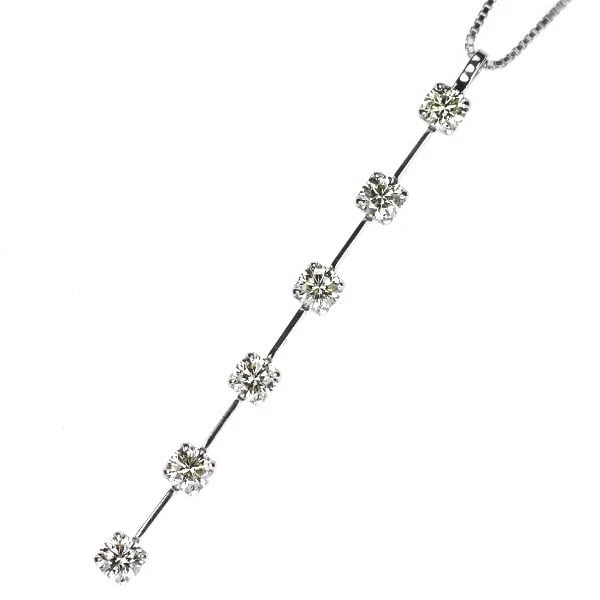 K18WG DIAMOND PENDANT NECKLACE: K18WG DIAMOND PENDANT NECKLACE Brand: None Type: pendant necklace Material: K18WG, Main Stone/Creation Natural Color: White Gold Size: Necklace: Chain Length 42cm Accessories: None Accessories