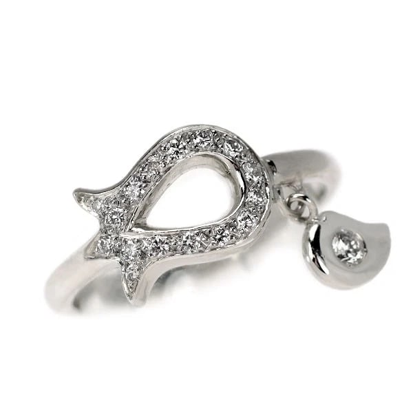 DIOR K18WG DIAMOND RING: Dior K18WG Diamond Ring Brand: None Type: rings Material: K18WG, Main Stone/Creation Natural Color: White Gold Size: 3.75US Accessories: None Accessories Notice: When purchasing pre-owned goods,