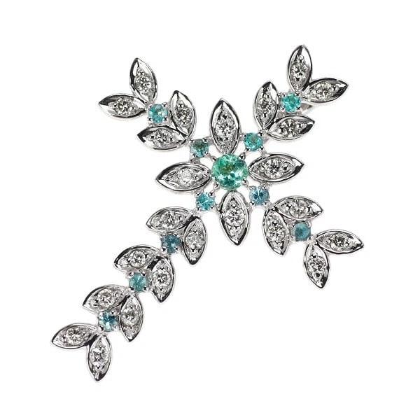 K18WG TOURMALINE DIAMOND PENDANT: K18WG Tourmaline Diamond Pendant Brand: None Type: pendant top Material: K18WG, Main Stone/Creation tourlaminesidestonediamond Color: White Gold Size: Length/Width/Diameter (CM) 27.1 Accessories: