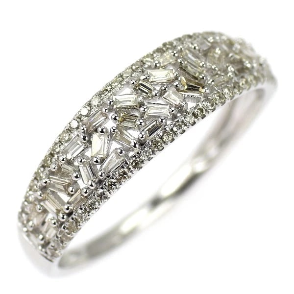 K18WG DIAMOND RING: K18WG diamond ring Brand: None Type: rings Material: K18WG, Main Stone/Creation Natural Color: White Gold Size: US 7.25 Accessories: None Accessories Notice: When purchasing pre-owned goods, please