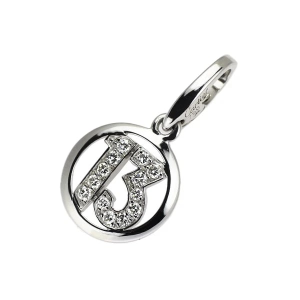 CARTIER K18WG DIAMOND PENDANT: Cartier K18WG diamond pendant Brand: Cartier Type: pendant top Material: K18WG, Main Stone/Creation Natural Color: White Gold Size: Length/Width/Diameter (CM) 24.8 Accessories: None Accessories
