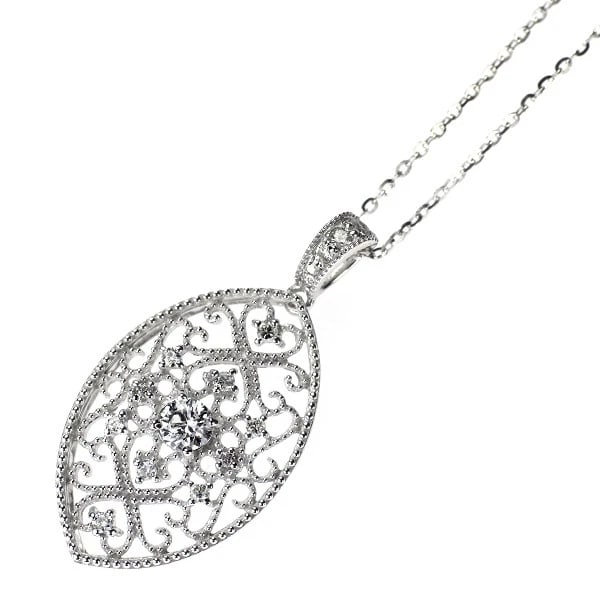 K18WG DIAMOND PENDANT NECKLACE: K18WG Diamond Pendant Necklace Brand: None Type: pendant necklace Material: K18WG, Main Stone/Creation Natural Color: White Gold Size: Necklace: Chain Length ?45cm Accessories: None Accessories