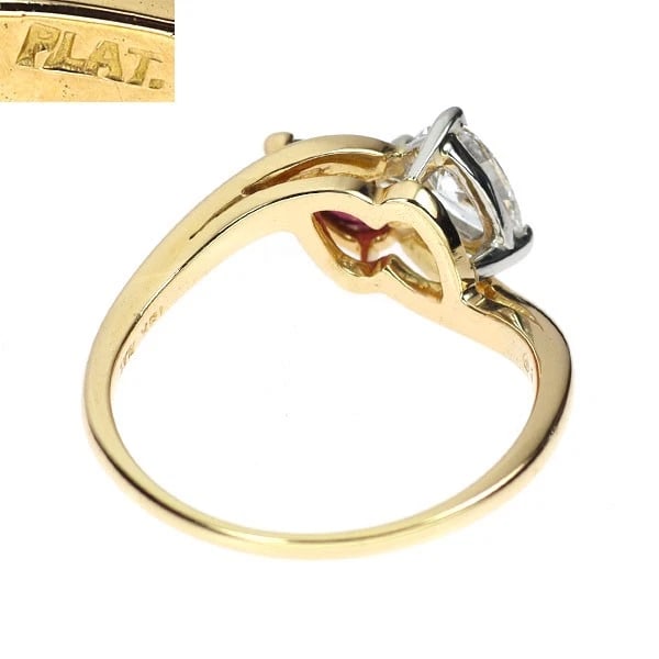 OSCAR HEYMAN K18YG/PT950 RUBY DIAMOND RING - 3